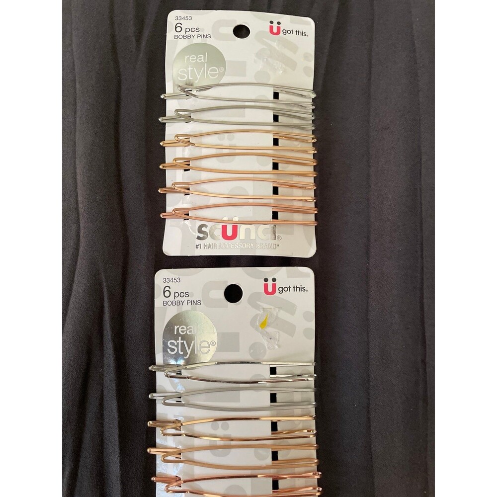 Scunci 12ct Bobby Pins silver Gold Rose Gold